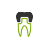 Animated tooth with dental crown representing CEREC one visit restorative dentistry