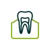 Animated tooth and gum tissue representing periodontal therapy