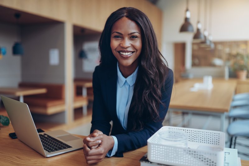 Businesswoman smiling